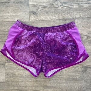 Old Navy active shorts, purple galaxy size small